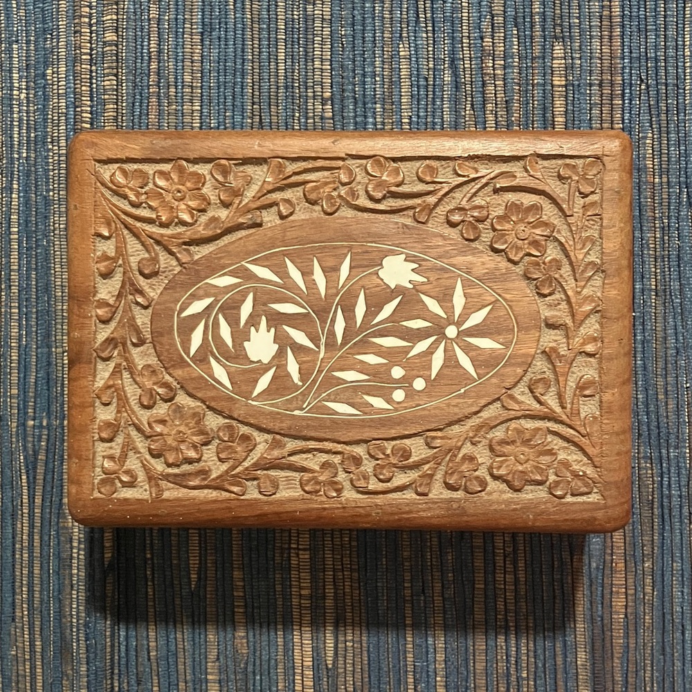 Intricately Carved Wooden Box